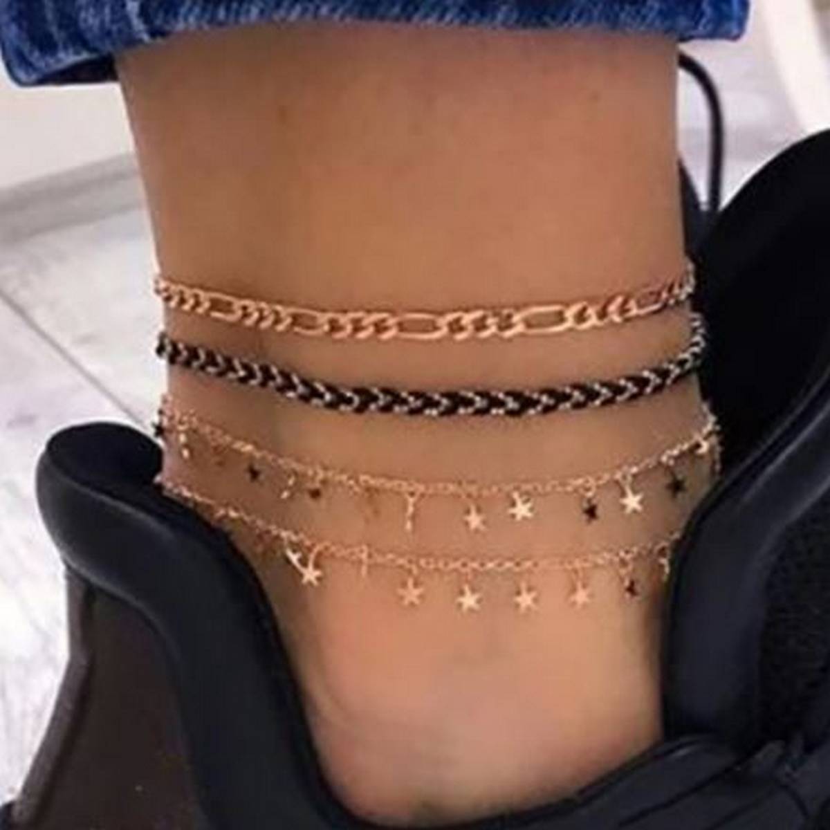 Hanya Collection Elegant 4 Layered Party Wedding Fashion anklet Girls