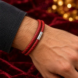 Genuine Braided Leather Bracelet Men or Women Magnetic Clasps