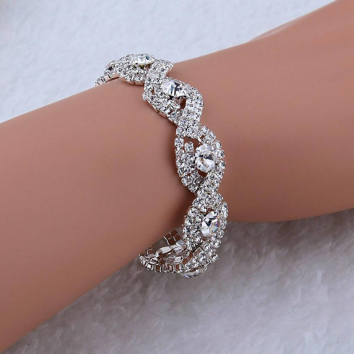 Elegant Fully Shinny Crystal Bracelet Zircon Full Rhinestone -FREE
