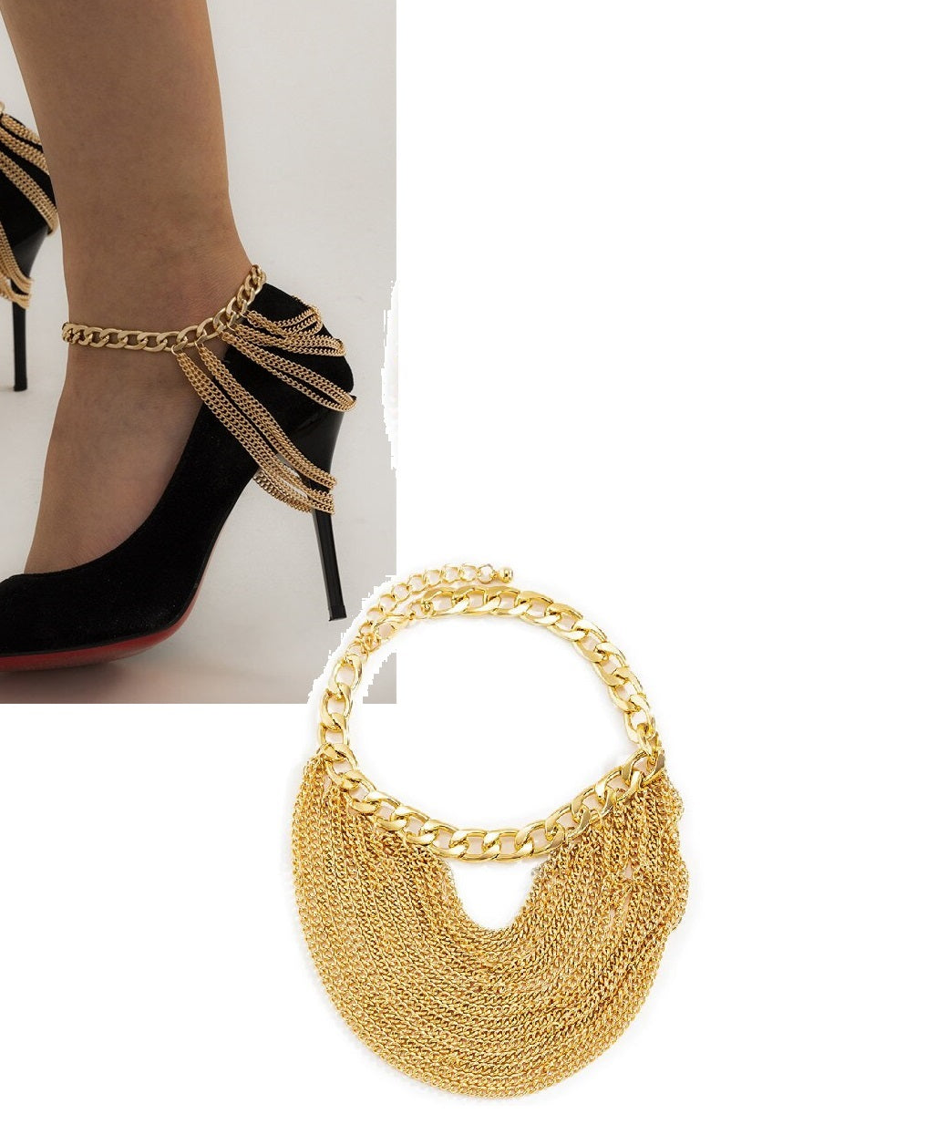 Anklet Simple Multi Layered Trendy Long 1 Piece ShoeChain Anklet