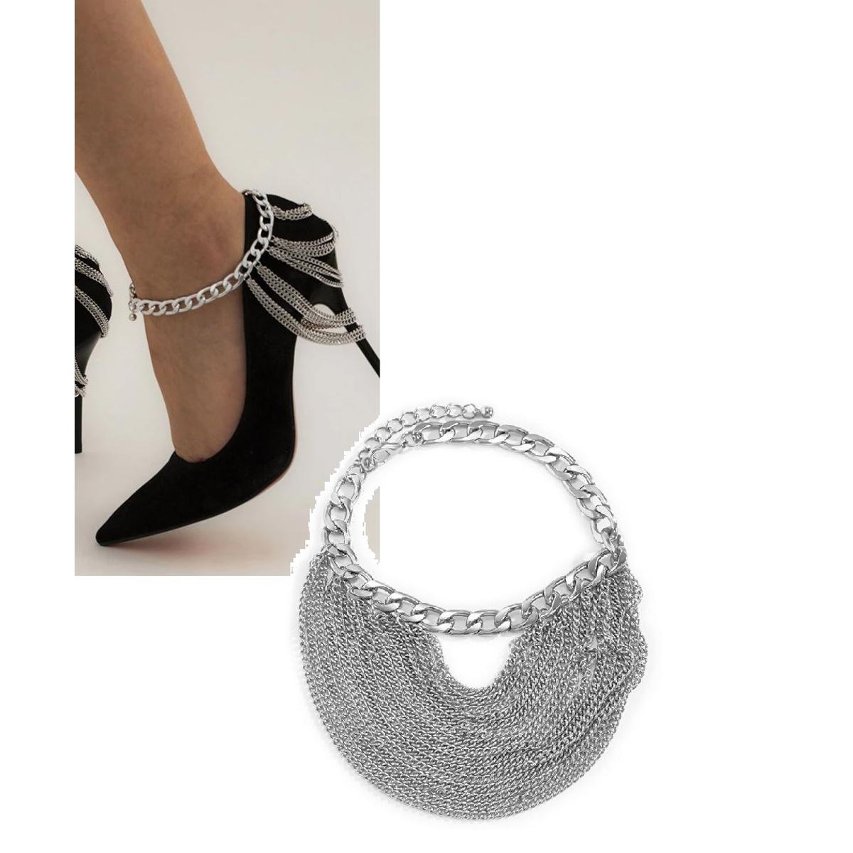 Anklet Simple Multi Layered Trendy Long 1 Piece Shoe Chain Anklet Shoe Chain