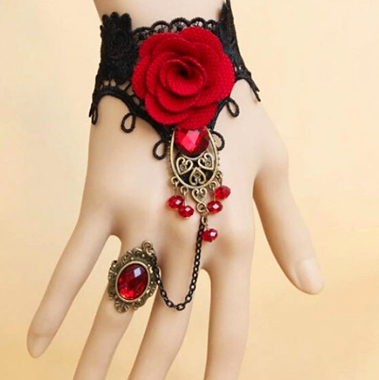 Turkish Style Choker Vintage Lace Bracelet Link Ring Antique – Accessories Online in Pakistan | Hanaya