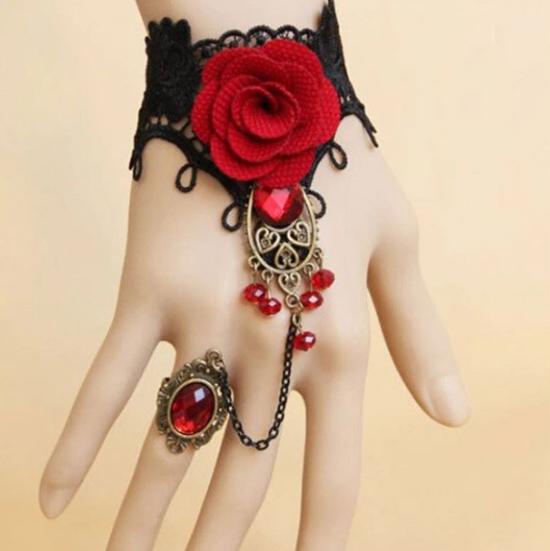 Turkish Style Choker Vintage Lace Bracelet Link Ring Antique