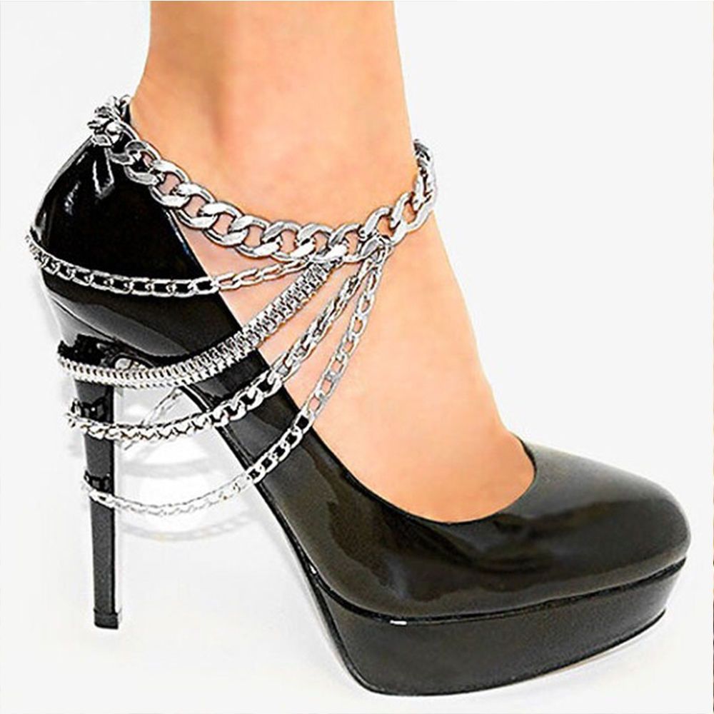 Anklet Simple Multi Layered Trendy Long 1 Pc Shoe Chain Anklet