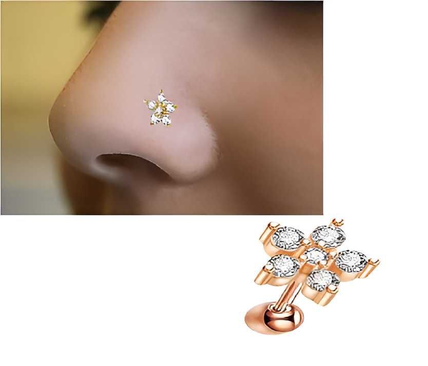 Helix Piercing Nose Pin – 1pc 6mm Long 1.0mm Nostril Body Jewelry