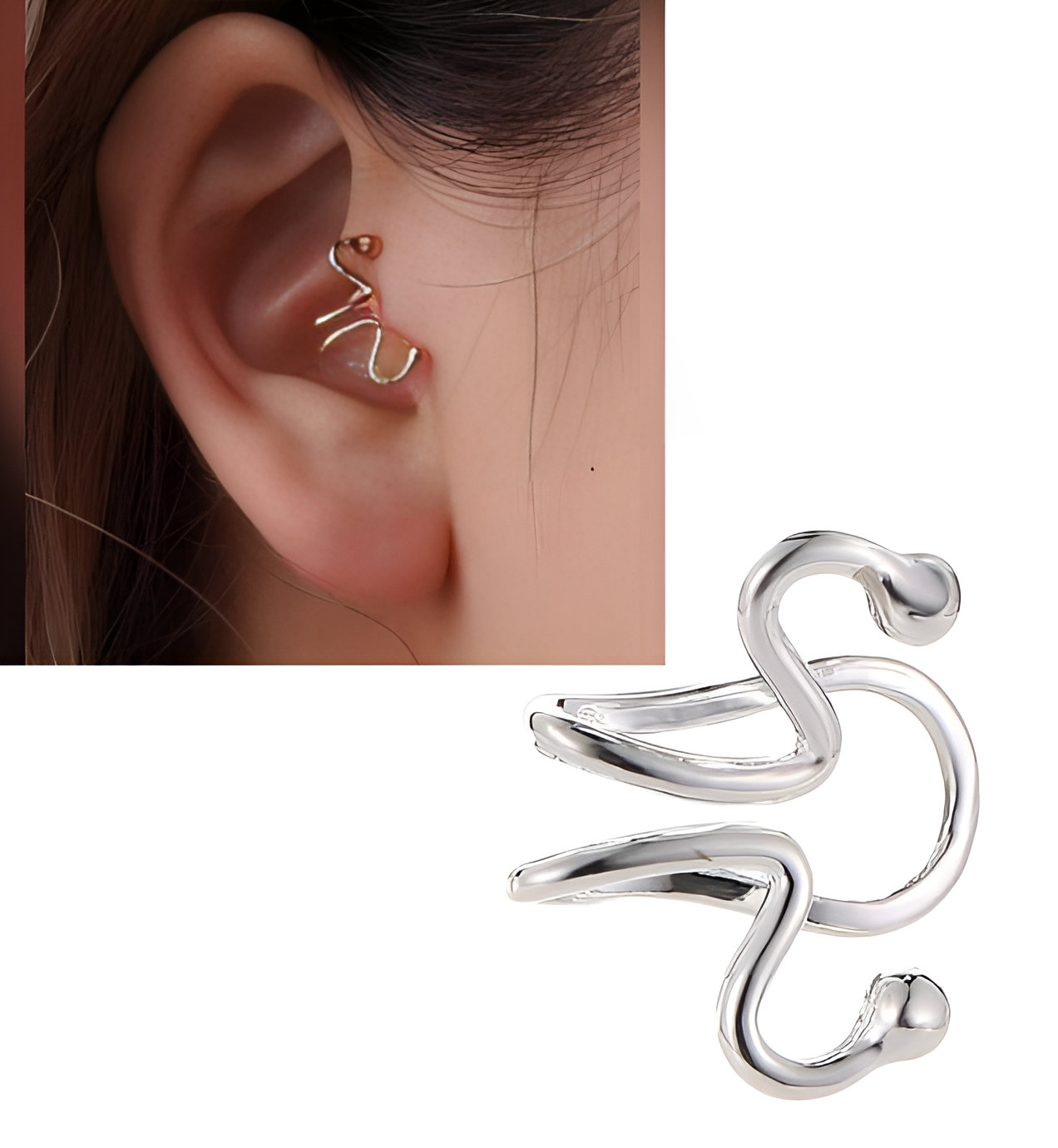 1 Piece Adjustable Ear Clip Cuff Conch – High Quality, No Piercing, Korean Trendy Design