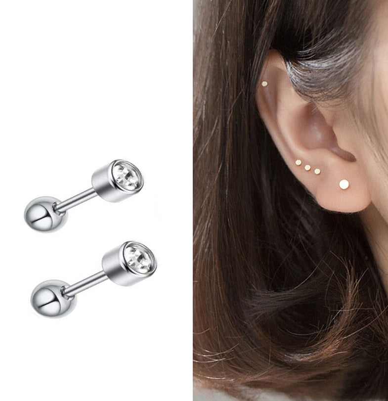 2-Piece Stainless Steel 4mm Ear Plug – Piercing Barbell Cartilage Jewelry