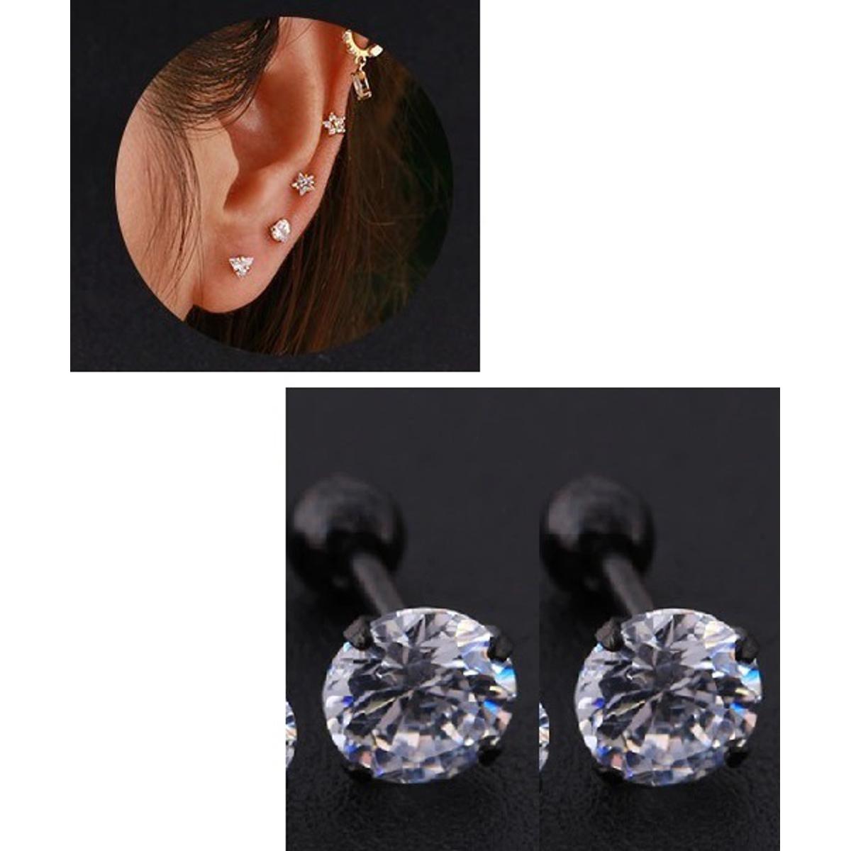 2-Piece Stainless Steel Circle Ear Plug – Piercing Barbell Cartilage Jewelry