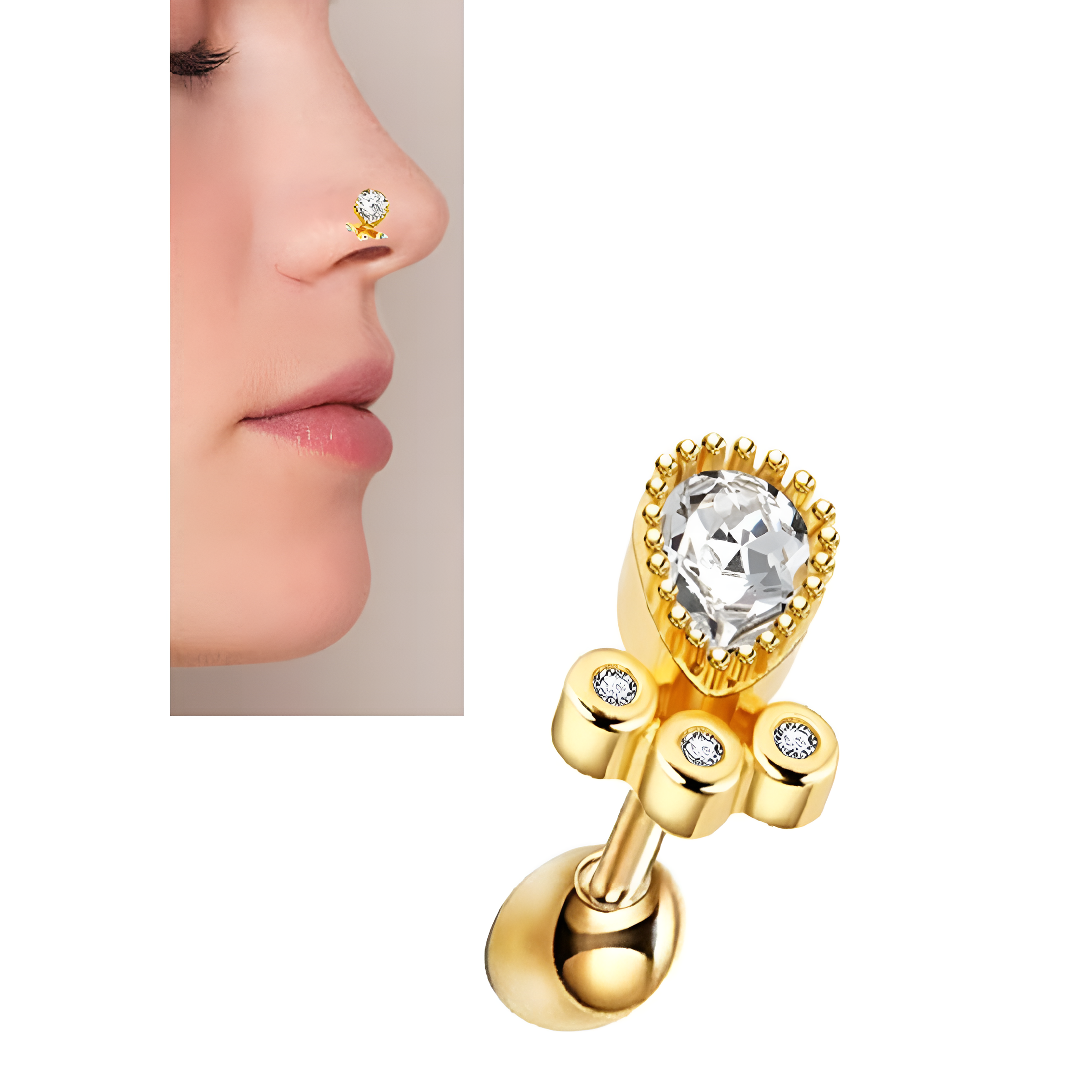 Piercing 1 Piece High Quality 1.2mm Nose Ring Nostril Body Elegant Jewelry