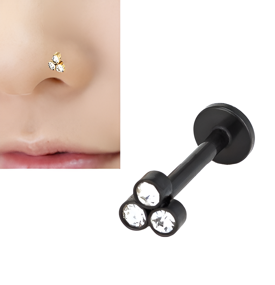 Thin Nostril Nose Ring – 1pc Crystal Piercing Body Jewelry