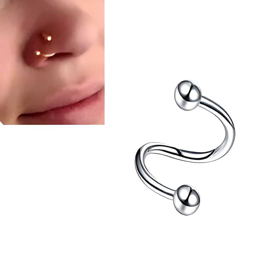 Stylish Thin Crystal Nose Ring – 1pc Nostril Piercing Jewelry – Close Up – Nose Jewelry | Hanaya Pakistan