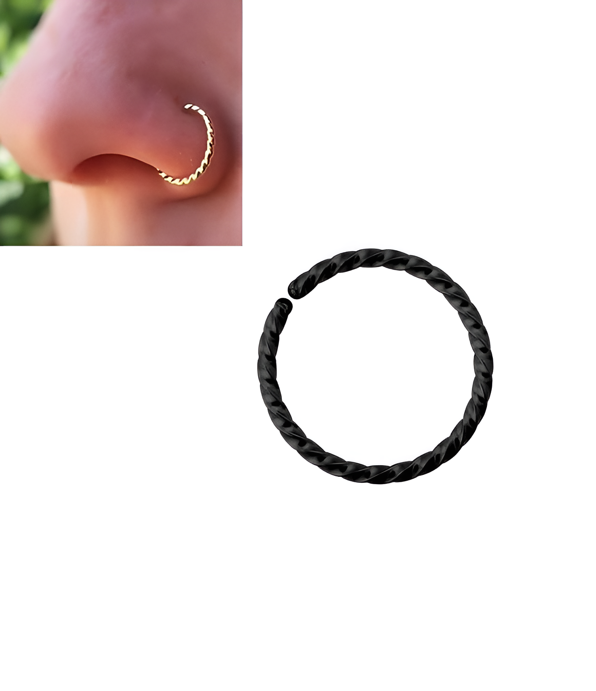 Piercing 1 PIECE 8mm Helix Nose Ring Body Jewelry