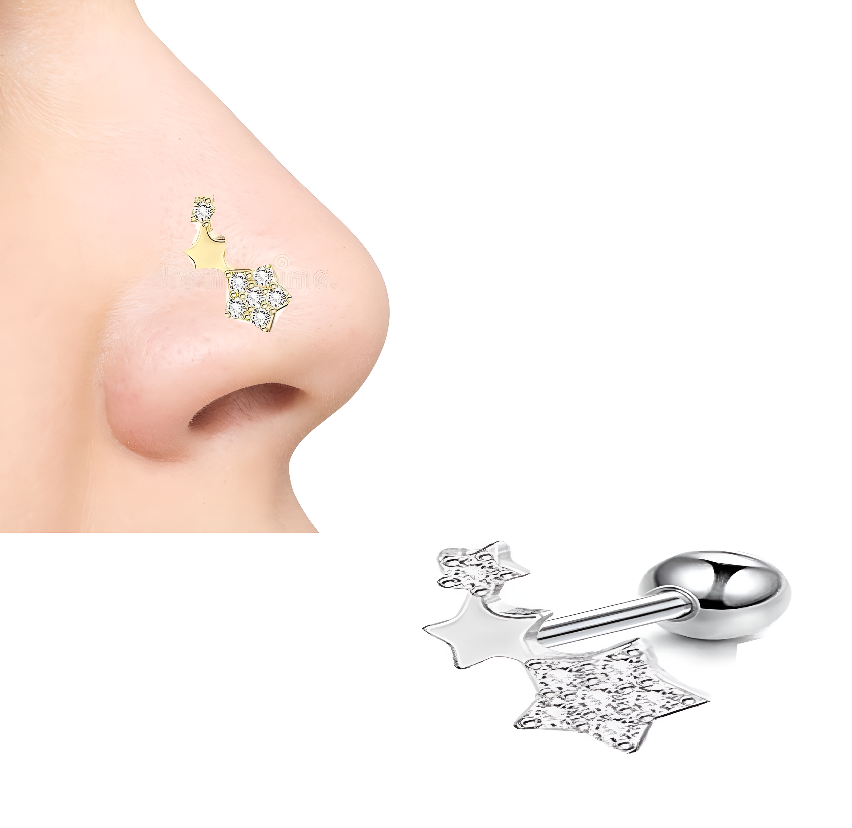 Elegant Helix Piercing – 1pc Nose Ring Body Jewelry