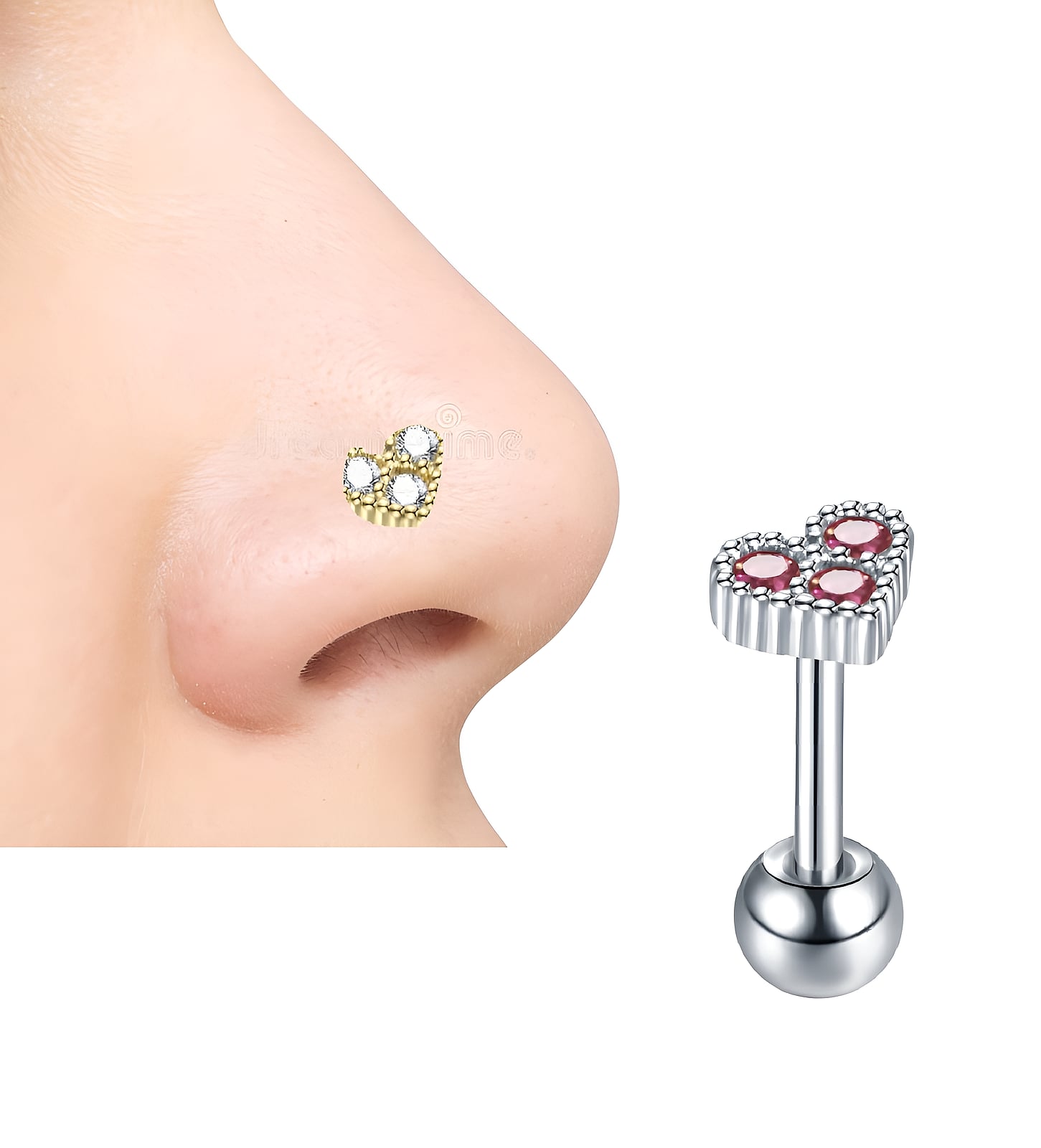 1 PC Trendy Helix Nose Ring Durable Jewelry – Close Up – Nose Jewelry | Hanaya Pakistan