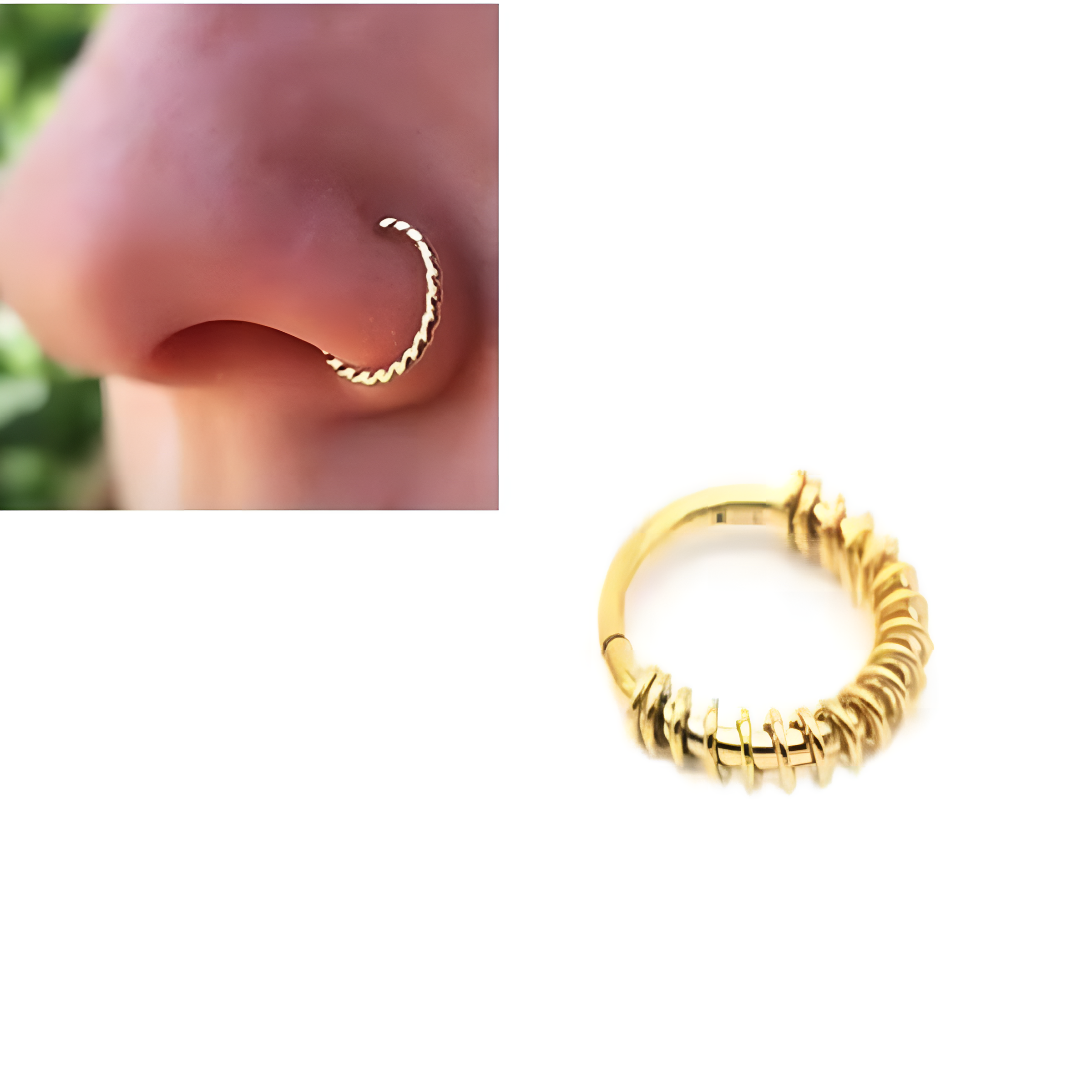 10mm Seamless Hinged Segment Ring – 1pc Long Helix Nose Piercing Jewelry