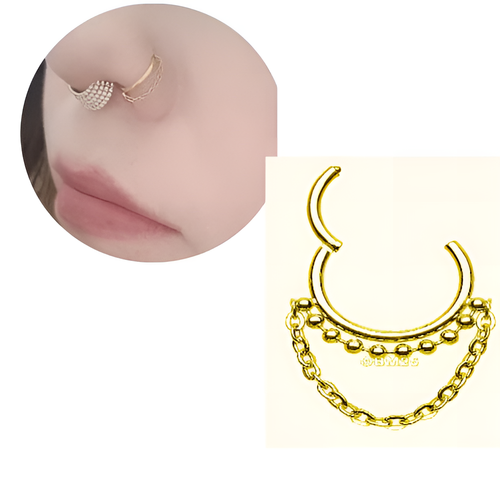 10mm Hinged Septum Clicker – 1pc Nostril Piercing Nose Ring – Nose Jewelry Online in Pakistan | Hanaya