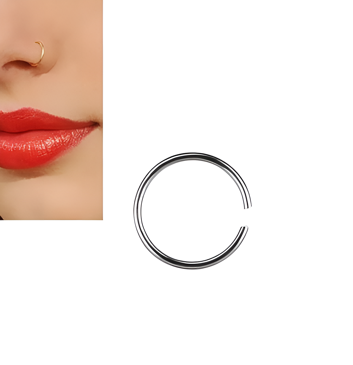 10mm Septum Clicker (1.0mm Thick) – 1pc Nostril Piercing Nose Ring