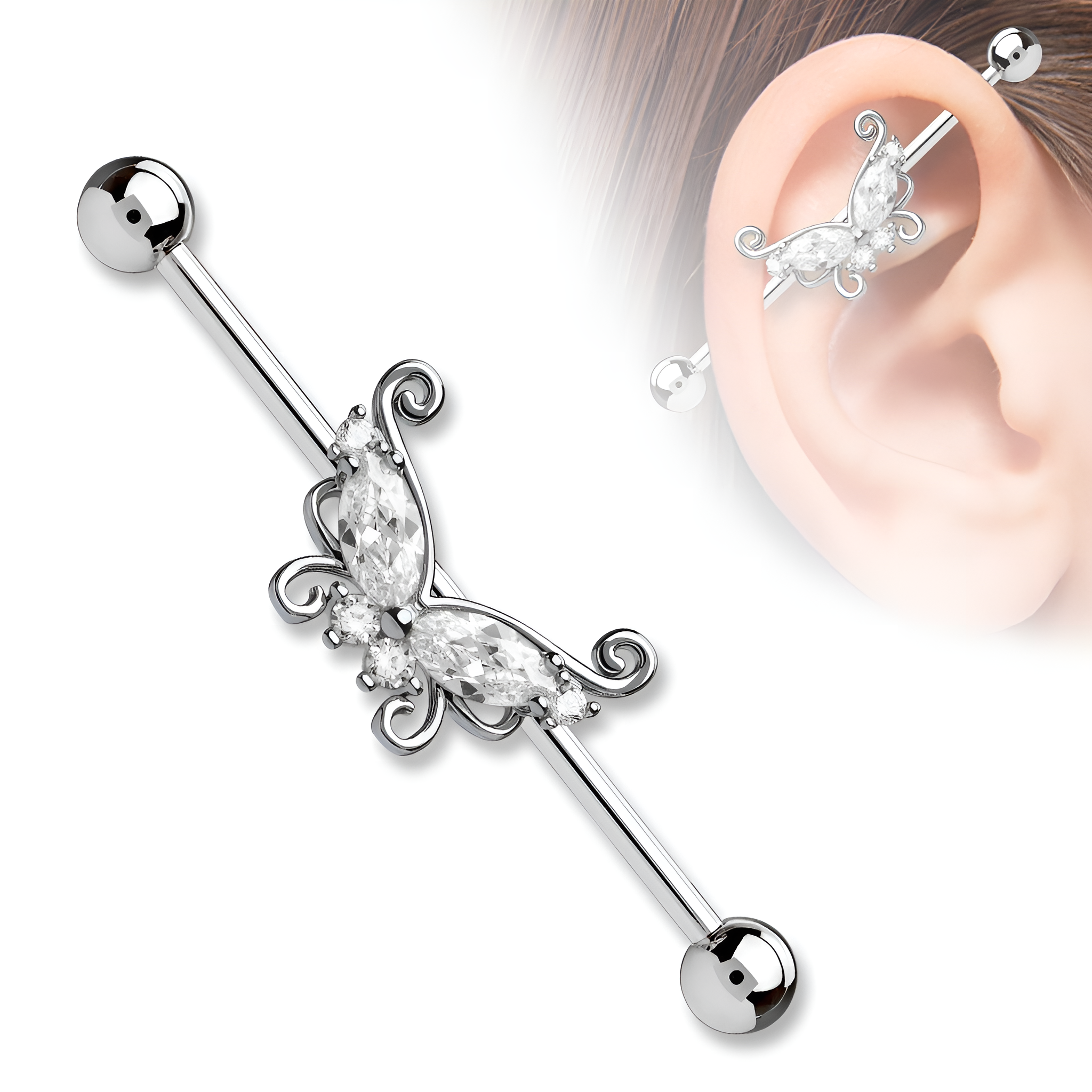 1 Piece Adjustable Ear Cuff Zircon Plated High Quality No Piercing Fashionable Elegant Jewelry