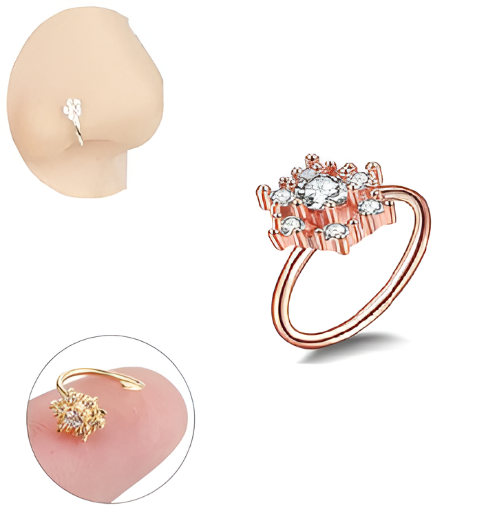 Simple Nose Ring 08mm Elegant Piercing Nostril Jewelry