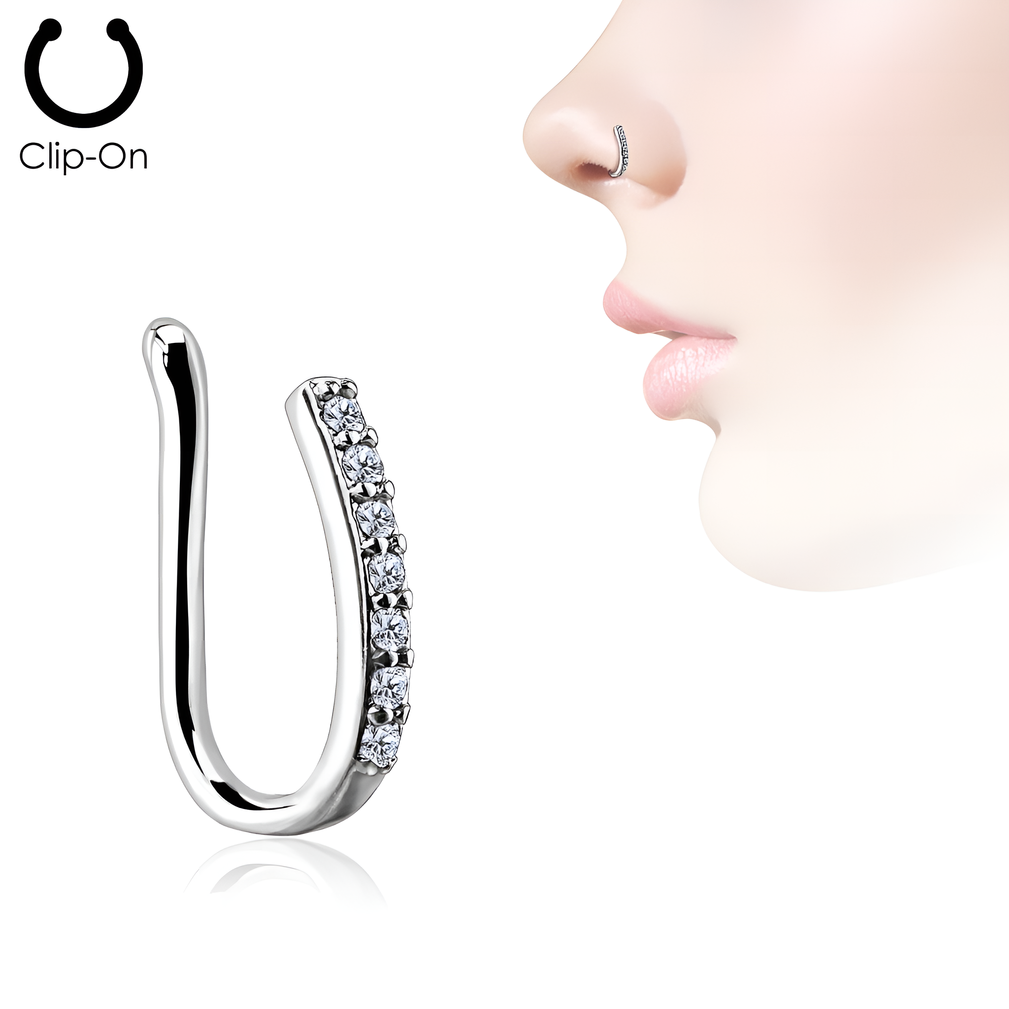Piercing and non-piercing nose, body, and nostril jewellery collection for women