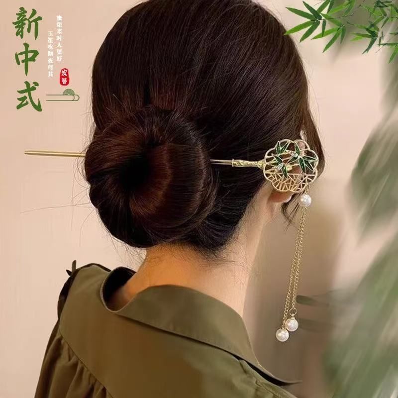 Elegant Chinese Style Hair Clip Tassel Hair Stick Traditional Floral Design – Traditional Floral Hair Stick for Women Hair...