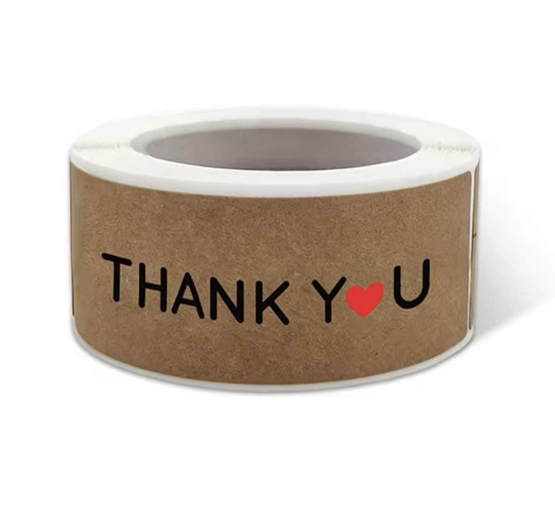 60 Pcs Thank You 76.2mmx25.4 Sticker Envelope Seal Scrapbook Round Sticker Stationery Label Stickers – Image 3 of 3