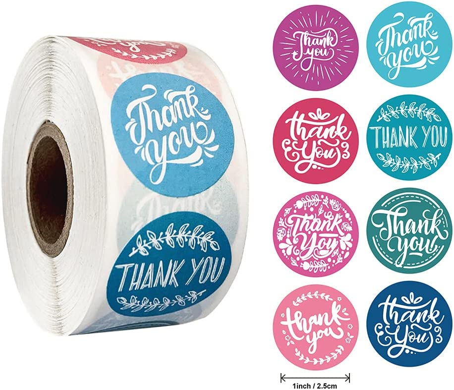 thank you stickers roll for packaging and gifts