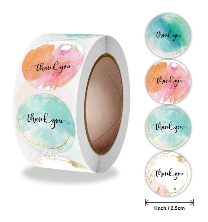 thank you stickers roll for packaging and gifts