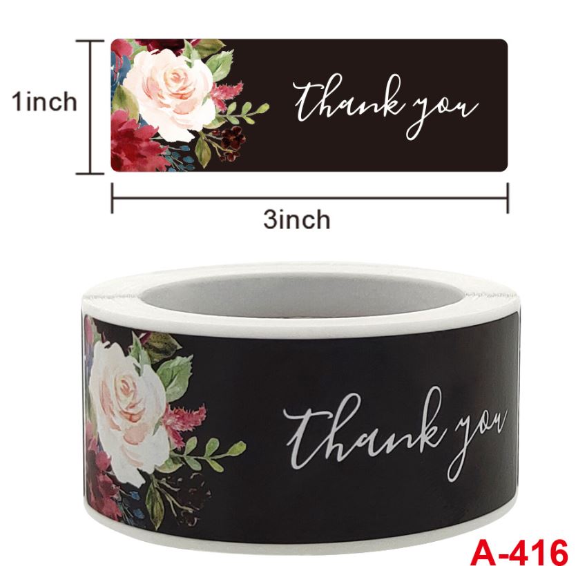 60 pcs ThankYou 76mmx25mm Sticker Envelope Seal Scrapbook Round Sticker Stationery Label Stickers – Stickers Online in Pak...