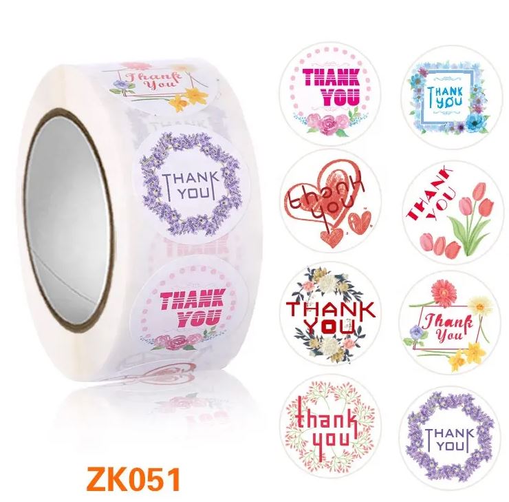 thank you stickers roll for packaging and gifts