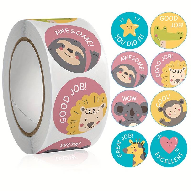 500 Pcs 25mm KIDS REWARD STICKERS Word Motivational Stickers For School Teacher Kids Student Stationery Stickers Kids