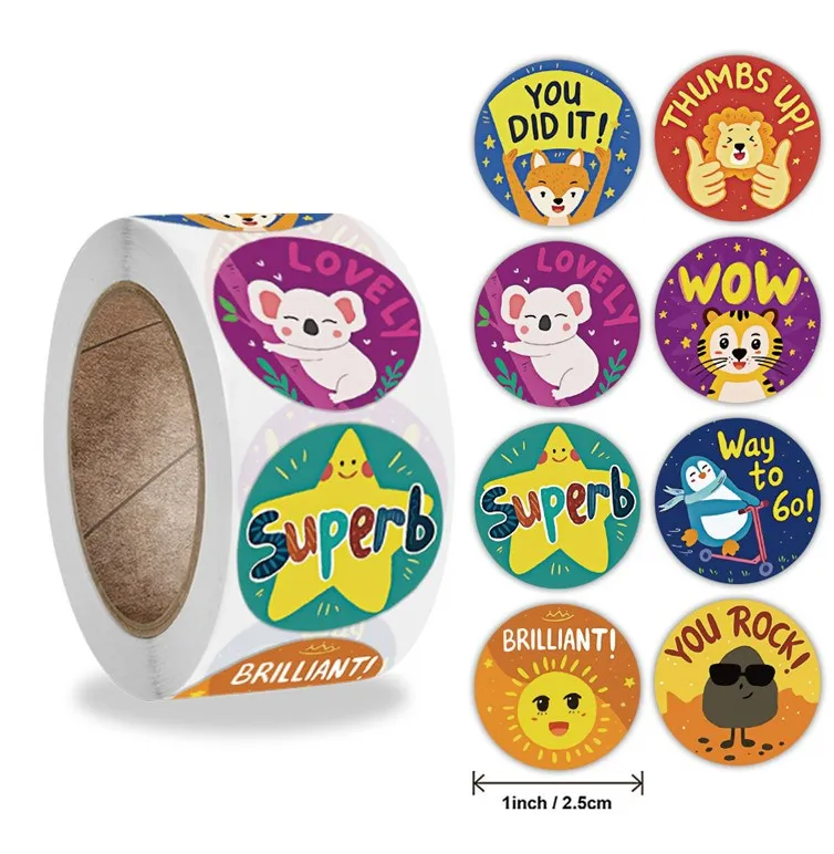 500 Pieces 25mm KIDS REWARD STICKERS For School Teacher Kids Student Stationery Stickers Kids