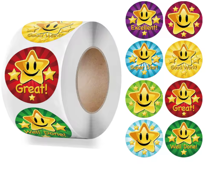 25mm Motivational Word Stickers – 100 Pieces Reward Stickers for Kids, Students & Teachers