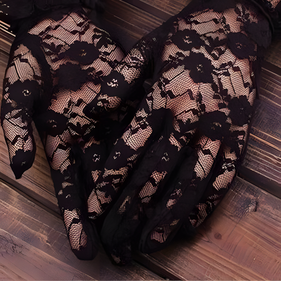 Trendy Fishnet Lace Fingerless Gloves for Women – UV Protection, Elegant Hijab Mittens