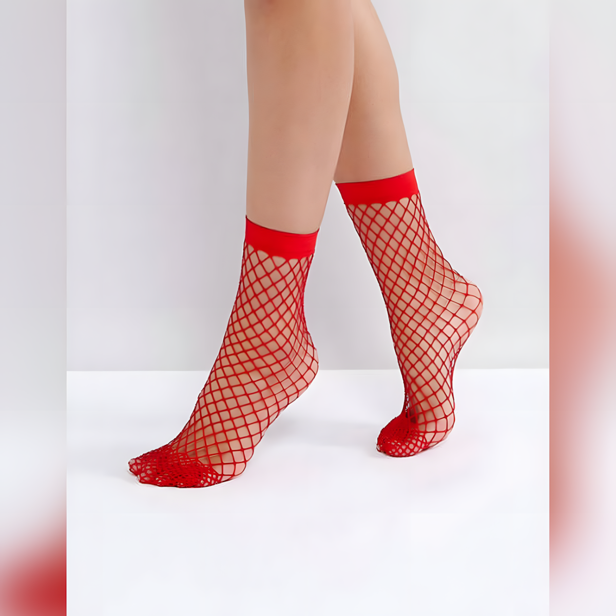 Fancy breathable see-through socks for ladies