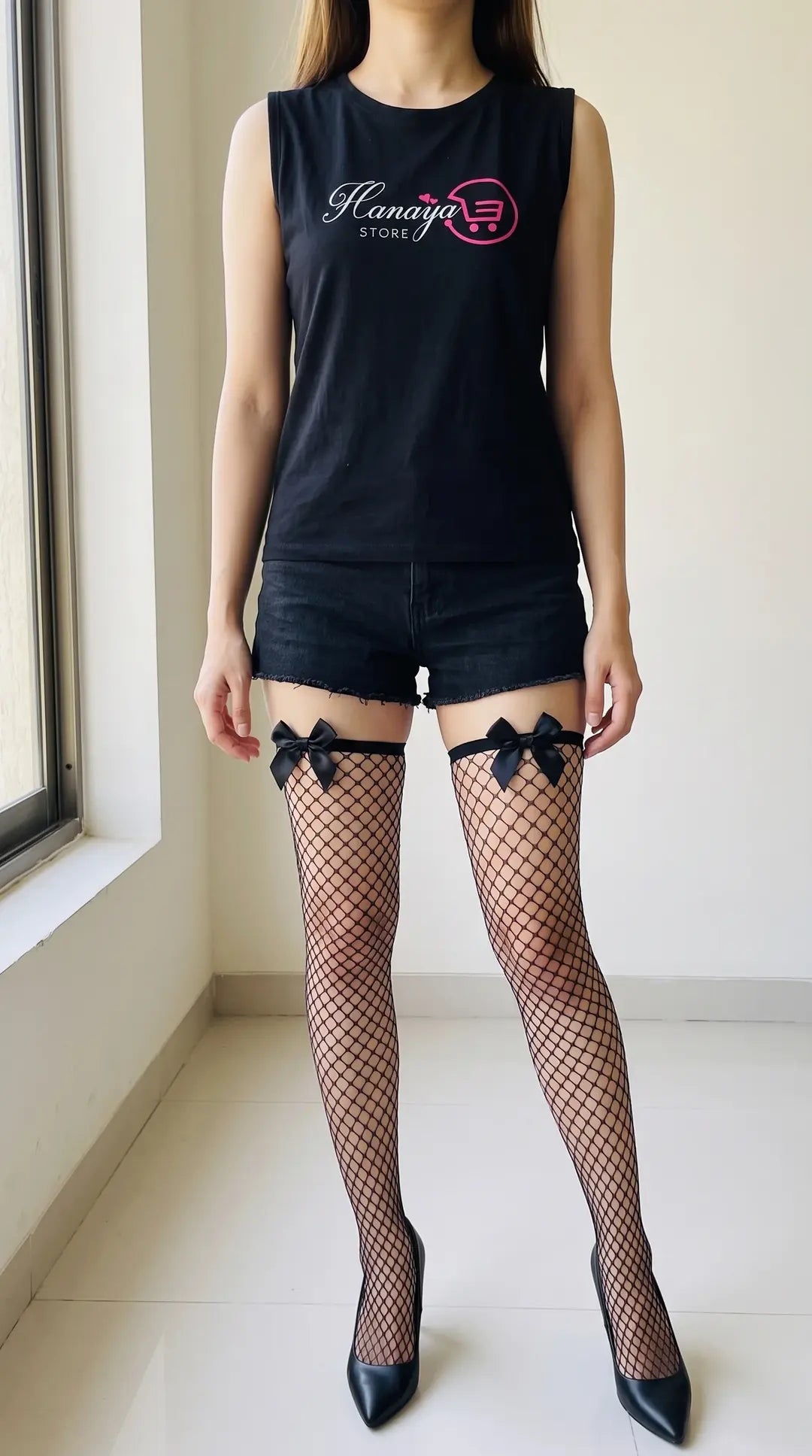 Long Mesh Women Lace Stay Up Thigh High Hold Up Lingerie Stockings – Nighty Sleepwear Bridal Loungewear Lingerie Pakistan | Hanaya Store