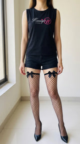 Long Mesh Women Lace Stay Up Thigh High Hold Up Lingerie Stockings – Nighty Sleepwear Bridal Loungewear Lingerie Pakistan | Hanaya Store