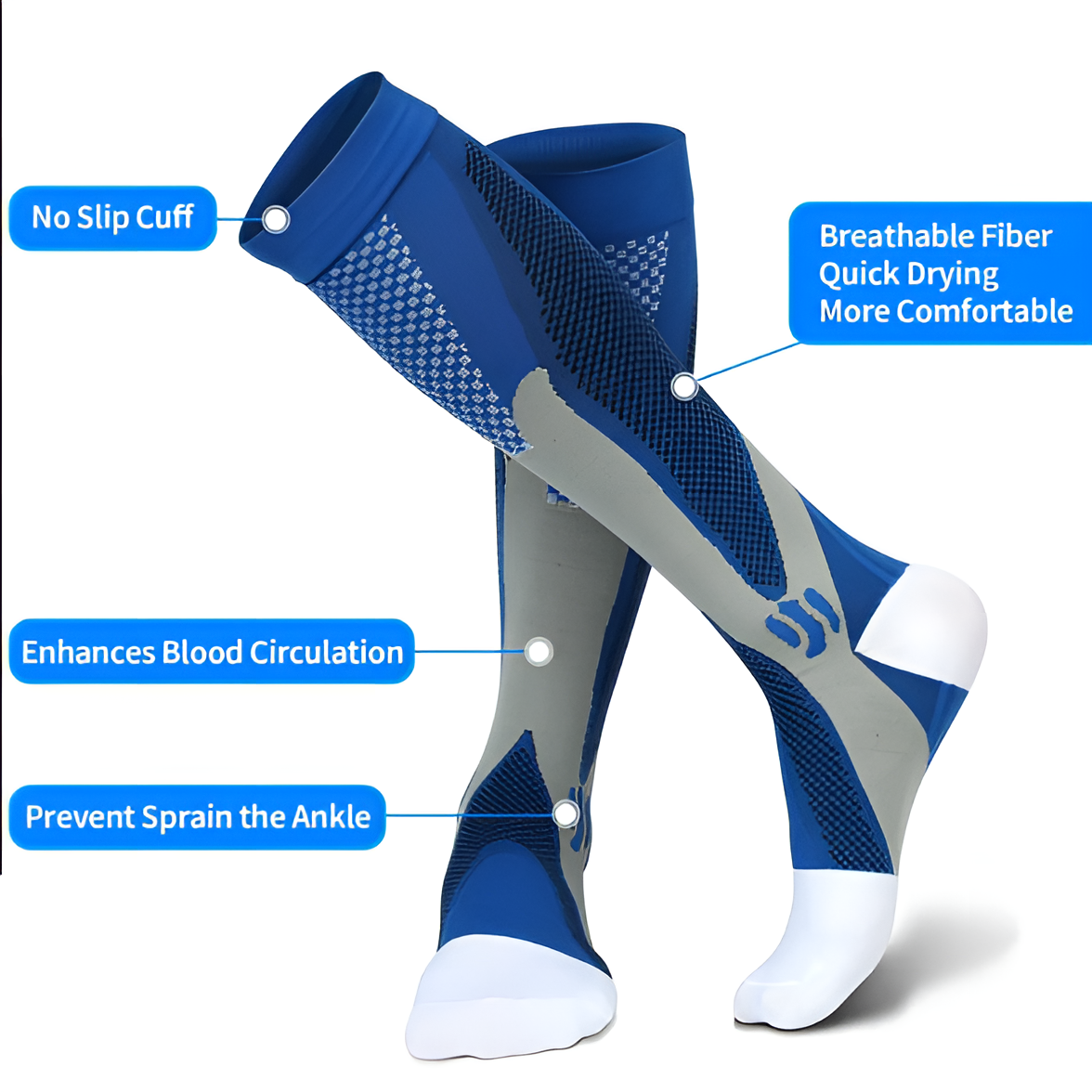 High Quality Medicated Sports 20-30mmHg Blood Circulation Compression Unisex socks pair women socks fancy socks for men and women socks cute