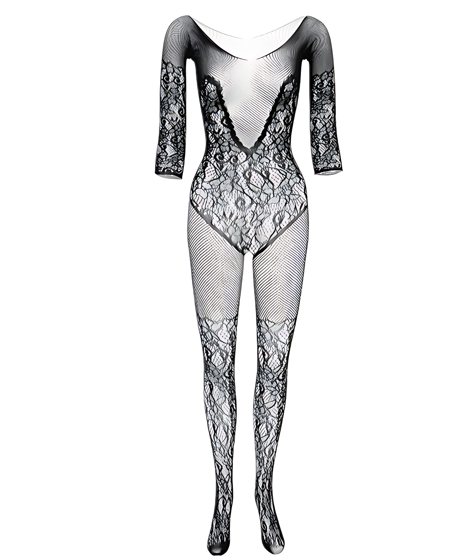 Women Breathable Mesh Fishnet Jumpsuit with Lace Body Stockings – Lingerie, Sleep & Loungewear Online in Pakistan | Hanaya
