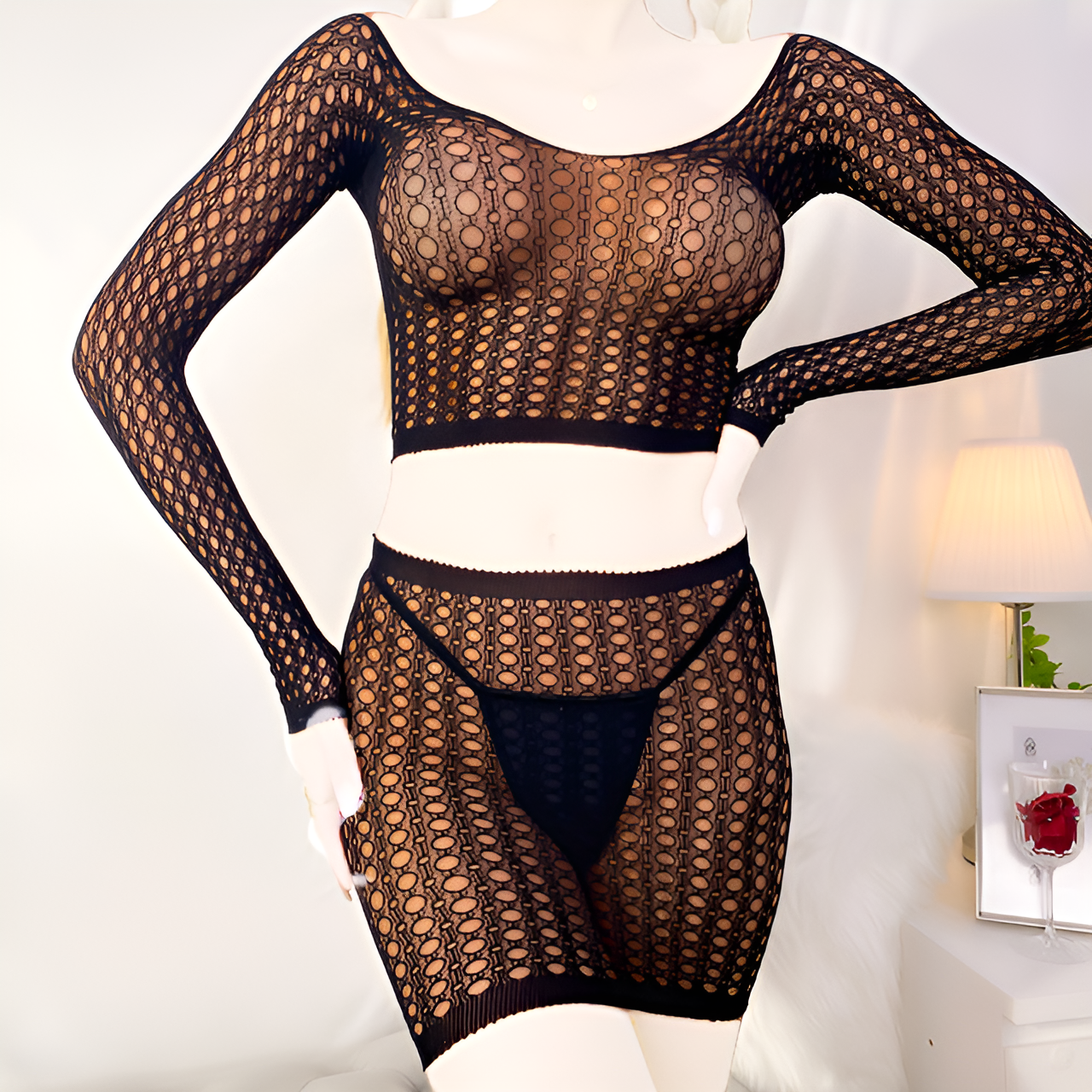 Sexy Bodycon Mini Nightgown Premium Stretch Sleepwear Lingerie for Women