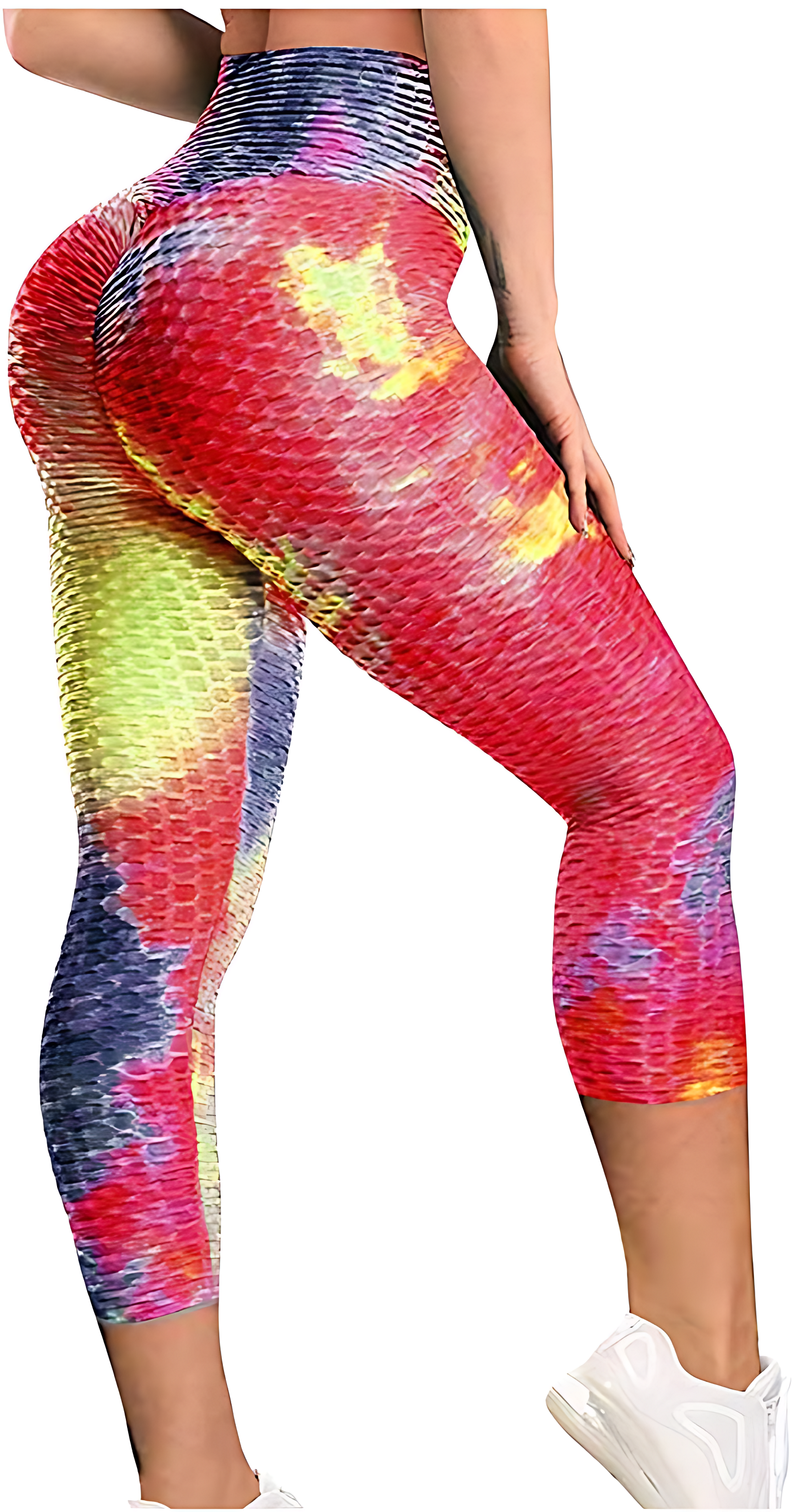 Women Honeycomb 3/4 Leggings Sports Compression Yoga Running Gym Trouser – Stockings, Tights & Leggings Online in Pakistan...