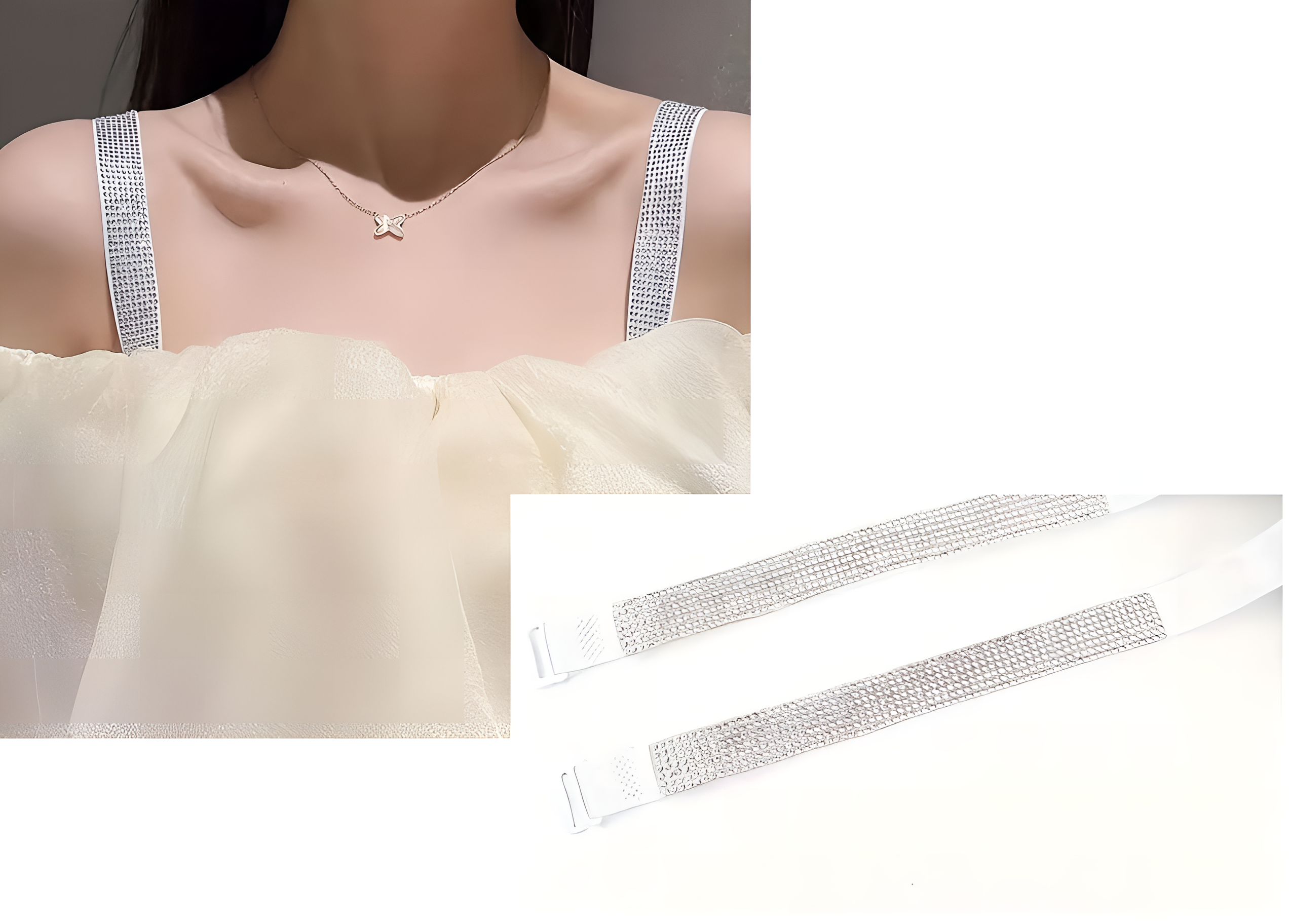 Detachable bra shoulder straps – 1 pair of stretchable replacement straps