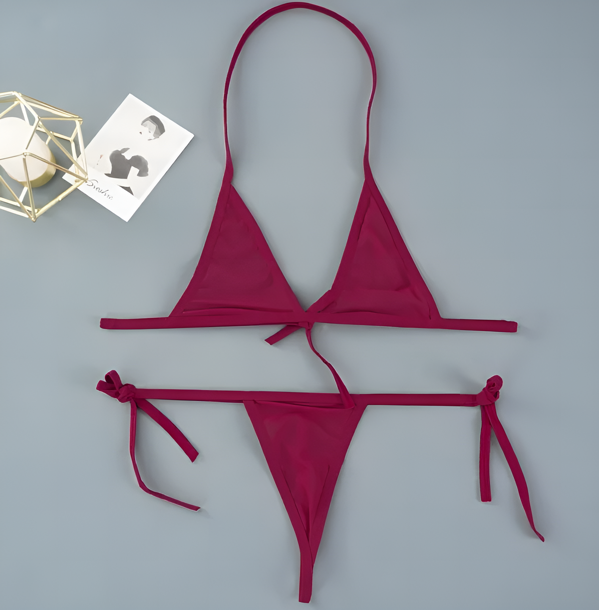 One Size (Fits:40-65 KGS) Bra set Lingerie Women Trendy Underwear Bikini Three-point Set (weight:40-65 KGS)