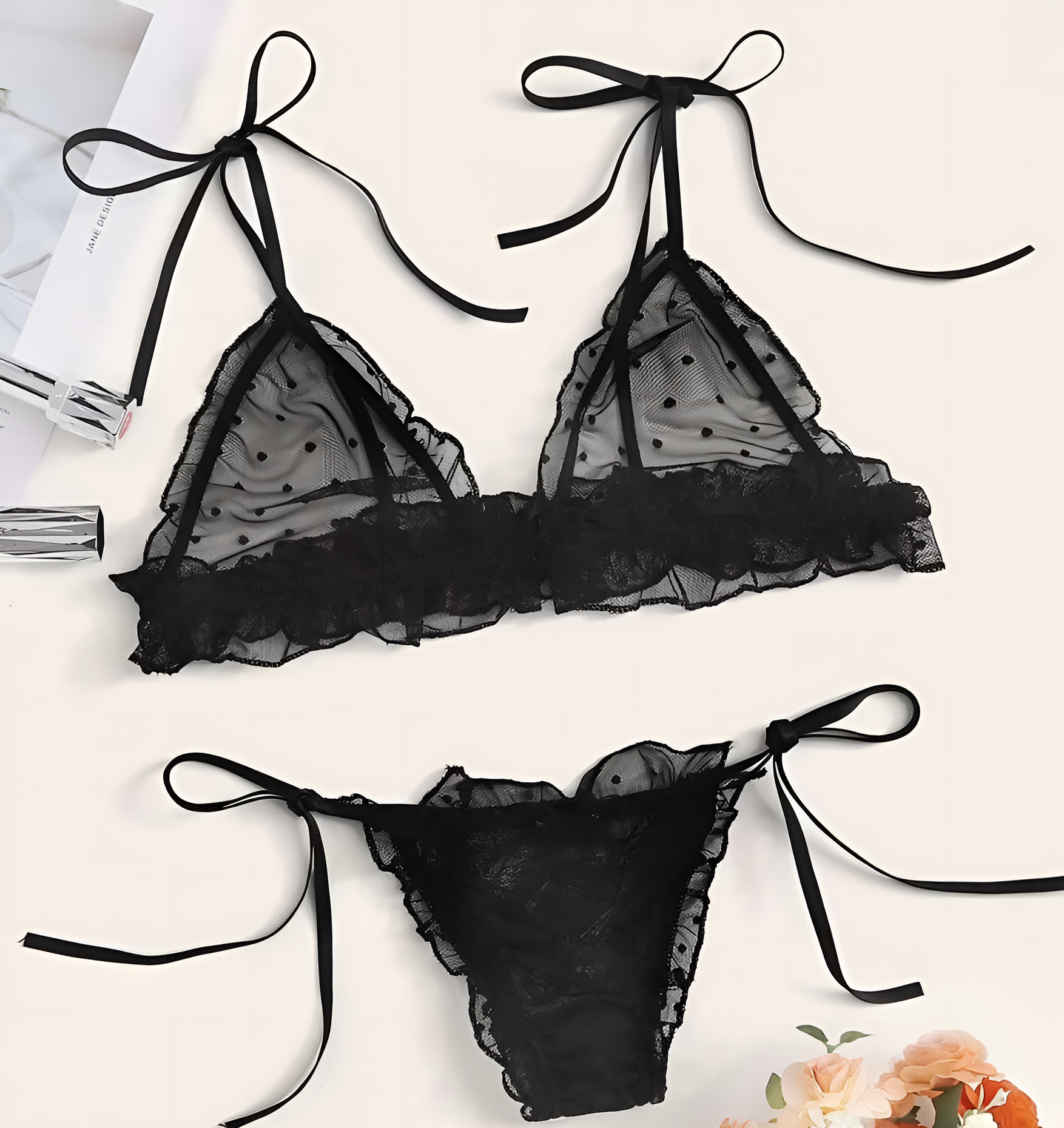 Stylish women's bikini set with matching bra and panty set for chic look