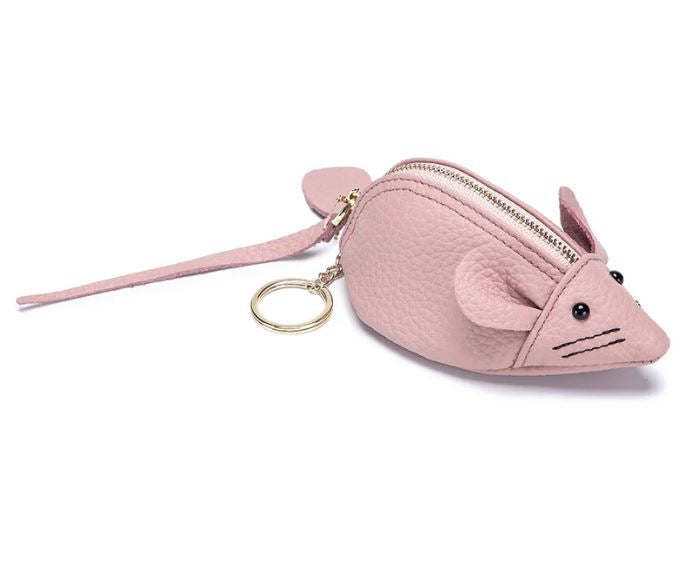 Genuine Leather Mouse Coin Wallet Leather Small Coin Purse Cute Mouse Cash Coin Purse Animal Change – Handbag Online in Pa...