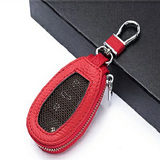Car Key Holder Leather Vehicle Universal Remote Key FOB Smart Key Protector Keychain Case – Image 4 of 6