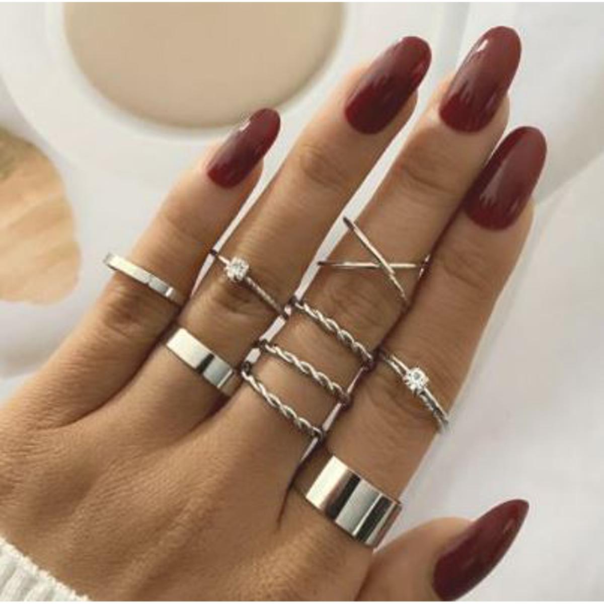 Trendy High Class 9 Pieces Ring Set For Girls - Ring Box Packing – Accessories Online in Pakistan | Hanaya