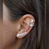 Trendy 4 Pieces Ear Cuff & 2 Pieces Earring Pack Pair For Both Ears – Image 2 of 4