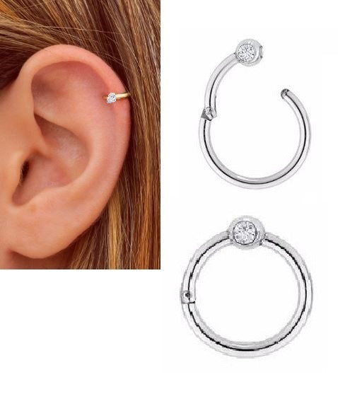 2 ORBITAL SNUG Pieces TRAGUS 10mm DAITH Spiral LOBE Cartilage Helix ROOK Stud Tragus Ear HELIX Piercing Earring For Girls ...
