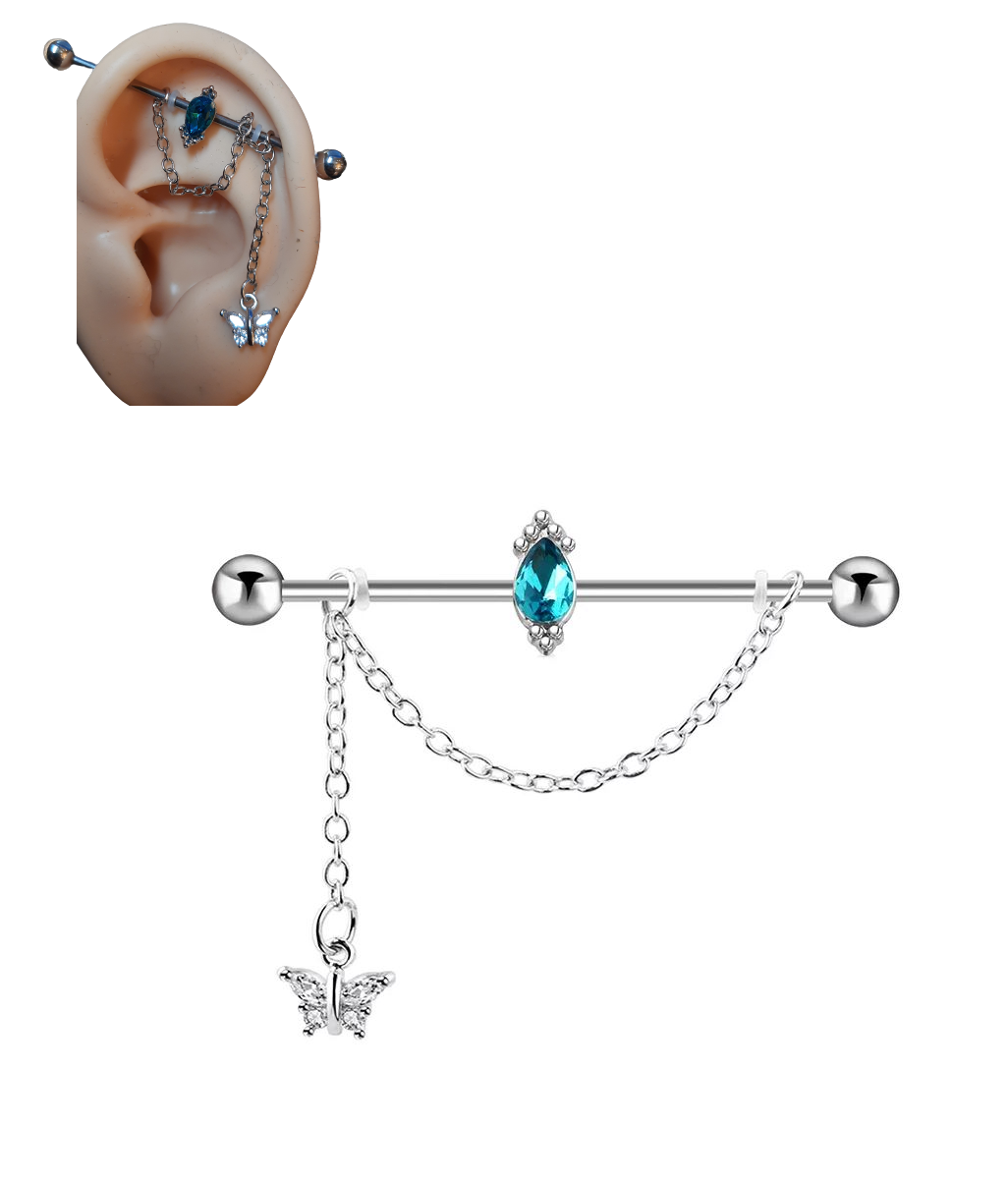Unique Steel 38mm Ear Plug 14G Piercing Industrial Cartilage Ear Jewelry Body Piercing – Earrings Online in Pakistan | Hanaya